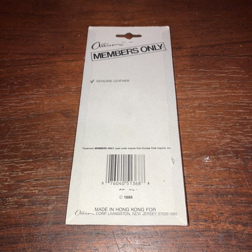 Vintage - Members Only - Leather Key Fob - KeyChain - 1986 - New - Package Wear - Picture 5 of 13