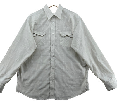 Liquidwest Men Size 2XL Check Silver Thread Pearl Snap Western Shirt