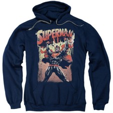 SUPERMAN LIFT UP Licensed Adult Hooded Sweatshirt Hoodie SM-3XL