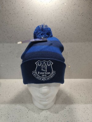 Everton FC Offiziell Marineblau & Königsblau Breakaway Stil Bommel Hut - Ein