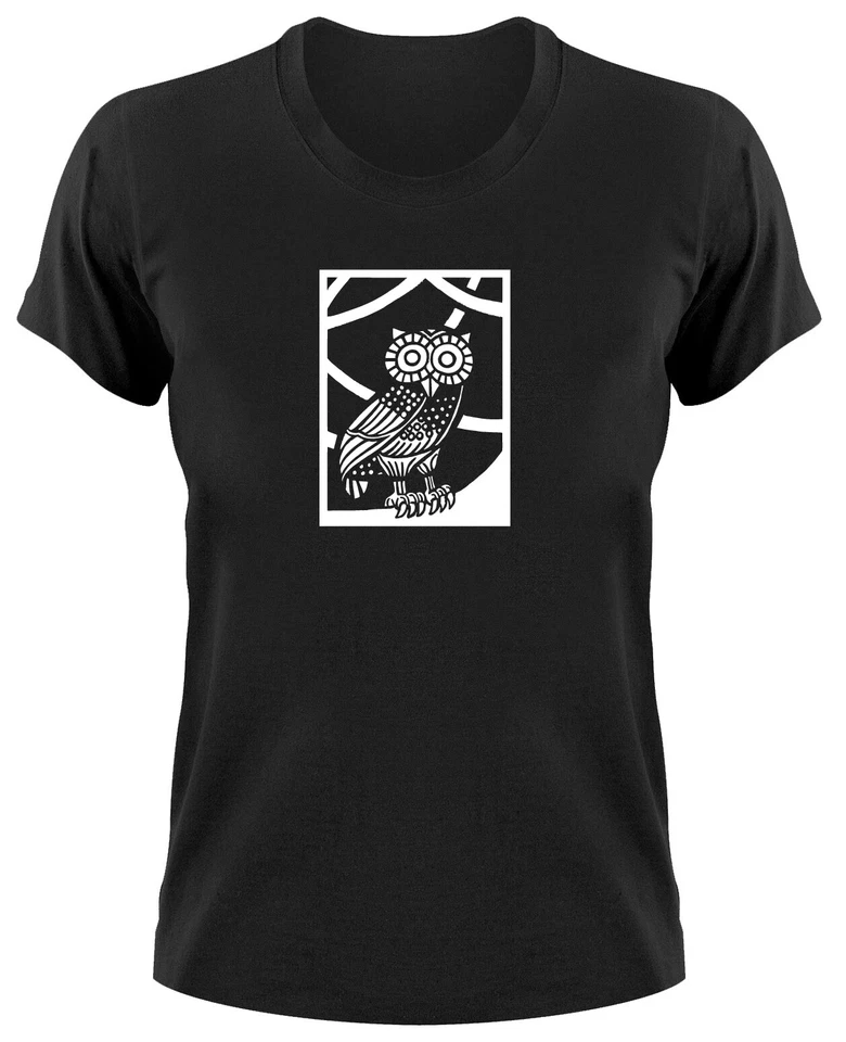 Eule von Minerva Damen T-Shirt Illuminati Freimaurer Klugheit Weisheit Symbol - Bild 1 von 1
