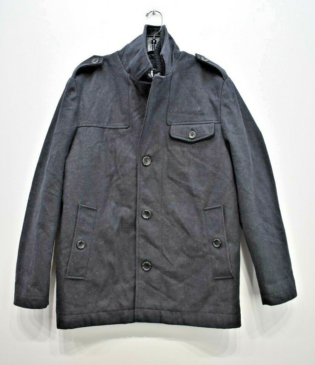 Buffalo Women's Wool Blend Notch Collar Zip Front Jacket Blazer M-image