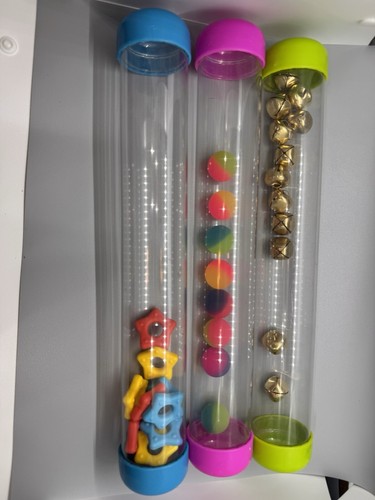 Lakeshore Play Learn Sensory Tubes AA925 bunte Sterne, Jingle Bells, Hüpfball