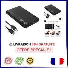 Boîtier Disque Dur Externe 2,5" SATA USB 3.0 UASP HDD SSD Noir
