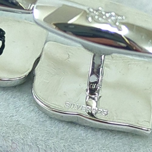 YSL Yves Saint Laurent Logo Cufflinks Sterling Silver 925 W/Box Used from Japan - Picture 14 of 16