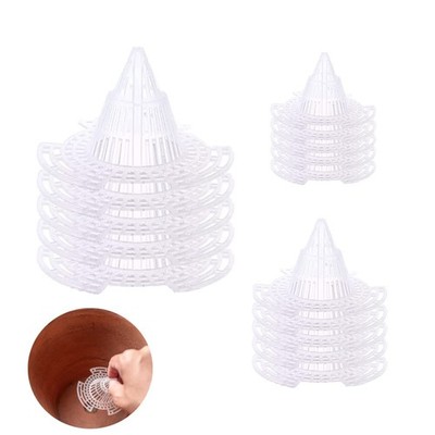 15 Pack Flower Pot Hole Mesh Pad Plastic Cone Bottom Grid Gasket Drain Mat Co...