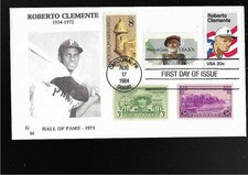 US FDC FIRST DAY # 2097 ROBERTO CLEMENTE  1984 BASEBALL  COMBO PUERTO RICO