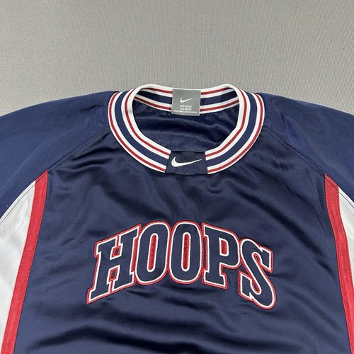 Vintage Nike Shirt Youth XL Center Swoosh Hoops Basketball Warm Up Jersey - Picture 3 of 9