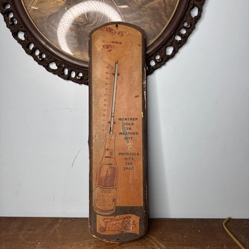 Very Rare Porcelain Vintage Pepsi Cola Thermometer