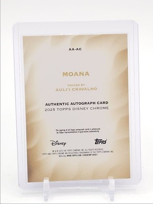 MOANA VOICED: AULI'I CRAVALHO 2025 TOPPS CHROME DISNEY GREEN AUTO