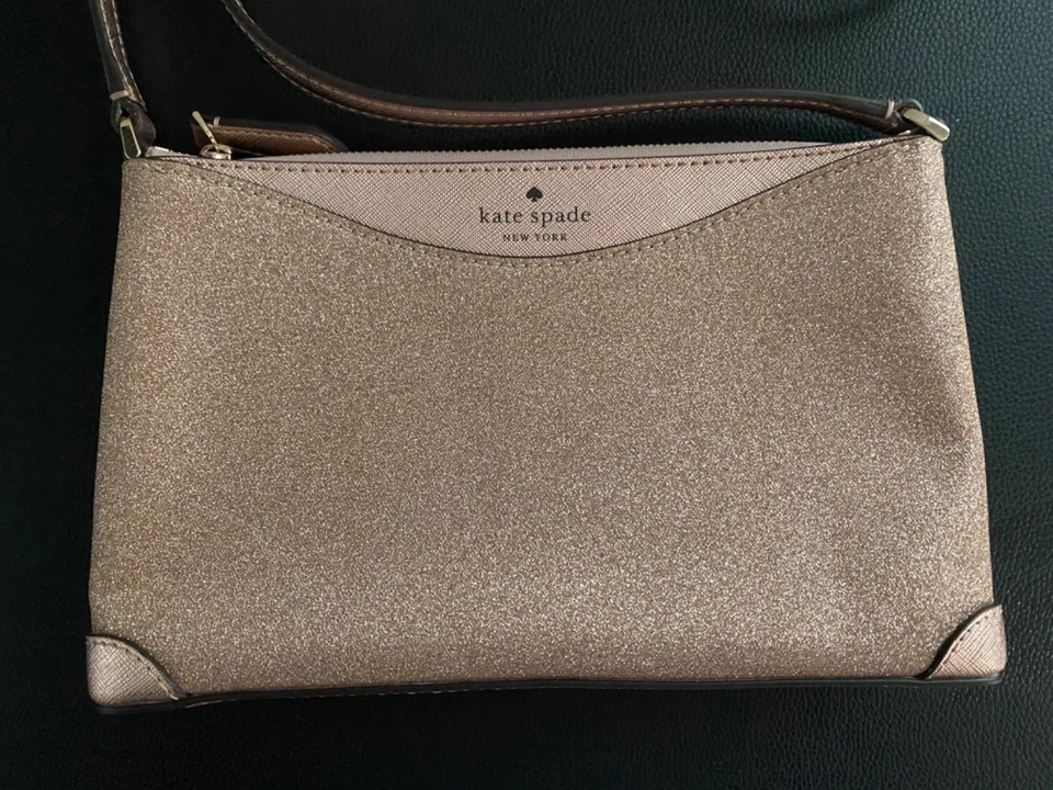 Cartera Bandolera Kate Spade New York Oro Rosa K4624 Talla Pequeña Brillante Vacaciones Foto 3 de 4