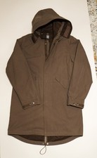 STEFANO CONTI Men's Jacket Long Coat Overcoat Size Small Brown Oversized Hood