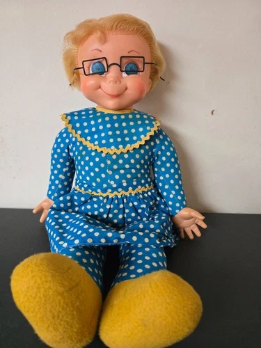 Vintage 1967 Mattel Mrs. Beasley Family Affair Doll with Apron Collar Glasses