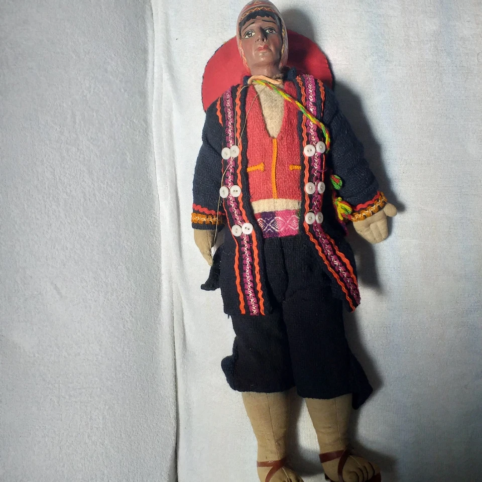 COPPIA BAMBOLE PERUVIANE RARISSIME anni '50 - Immagine 2 di 4