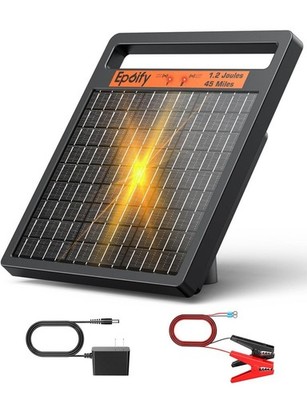 45 Miles Solar Electric Fence Charger Day or Night Mode 1.2J fr Livestock Horses