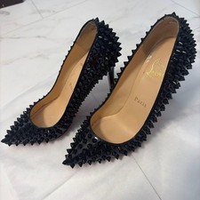 Christian Louboutin Studded Pin Heel Pumps Black Women's EU 35.5 US 5.5