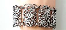 JUGENDSTIL ° SILBER ARMBAND ° Blumendekor ° Silberschmuck °