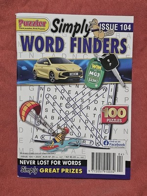 #104 2025 Puzzler - Simply WORD FINDER Magazine,Never Lost For Words,100 Puzzles