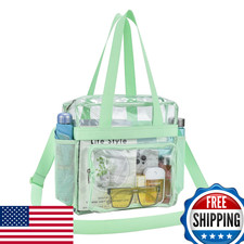 UEASE Clear Bag Stadium Approved 12x6x12 Tote with Front Pocket