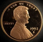 1992-S Lincoln Memorial Cent Proof — photo from another recent sale