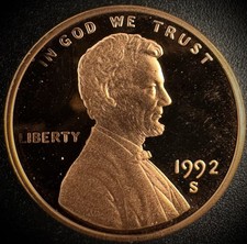 1992-S Lincoln Memorial Cent PROOF Coin Penny