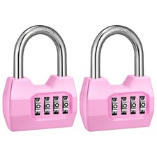 2 Pack 4-Digit Combination Lock, Waterproof Outdoor Padlock for School Gym Lo...