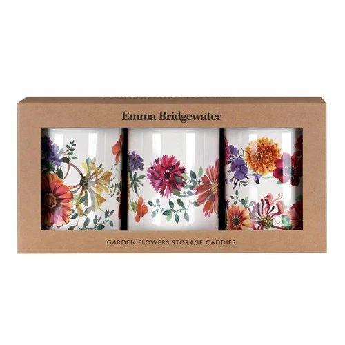 Tea Coffee Sugar Caddies Emma Bridgewater Flowers Set of 3 Cannisters