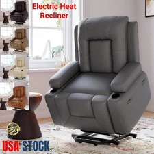 Electric Power PU Leather Lift Chair w/ Remote Control Recliner Chair Massage US
