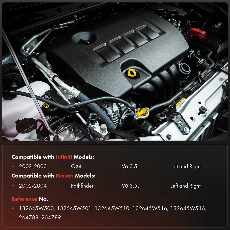 2x Cubierta de válvula de motor de conductor y pasajero para Nissan Pathfinder 2002-2004 V6 3,5 L Foto 2 de 4
