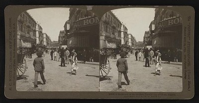 Oran Algeria 1907 Boulevard Street Scene French Colonial City Stereoview