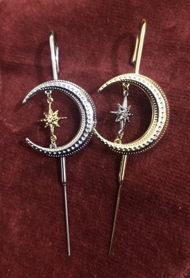 PAAR Oreylo Haken Ohrring Mond & Stern Design zwei Farben