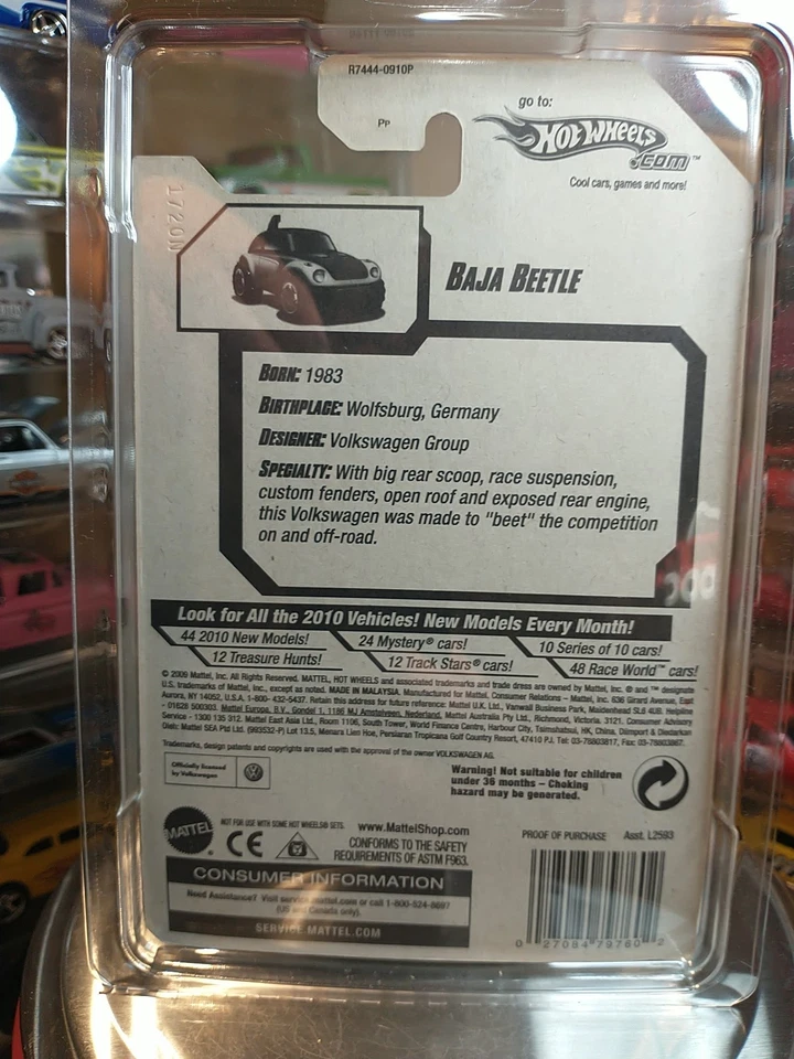 Hot Wheels TREASURE HUNT 2010 , BAJA BEETLE, with PROTECTOR CASE (YELLOW/BLACK) - Image 4 of 4