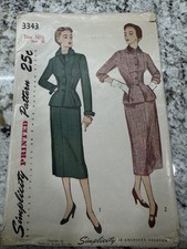 Vintage 1950S Misses And Women s Two-Piece Suit And Half Sizes. Nice.