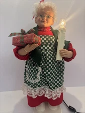Holiday Creations Animated Holiday Figure Mrs Claus With Lighted Candle