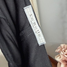 90s Y2K La Belle Wide Leg Halter Jumpsuit Black Mesh Ruched Vintage Goth Medium