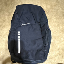 Nike Elite Black Backpack Zipper Closure Adjustable Straps Logo Poly/Cotton