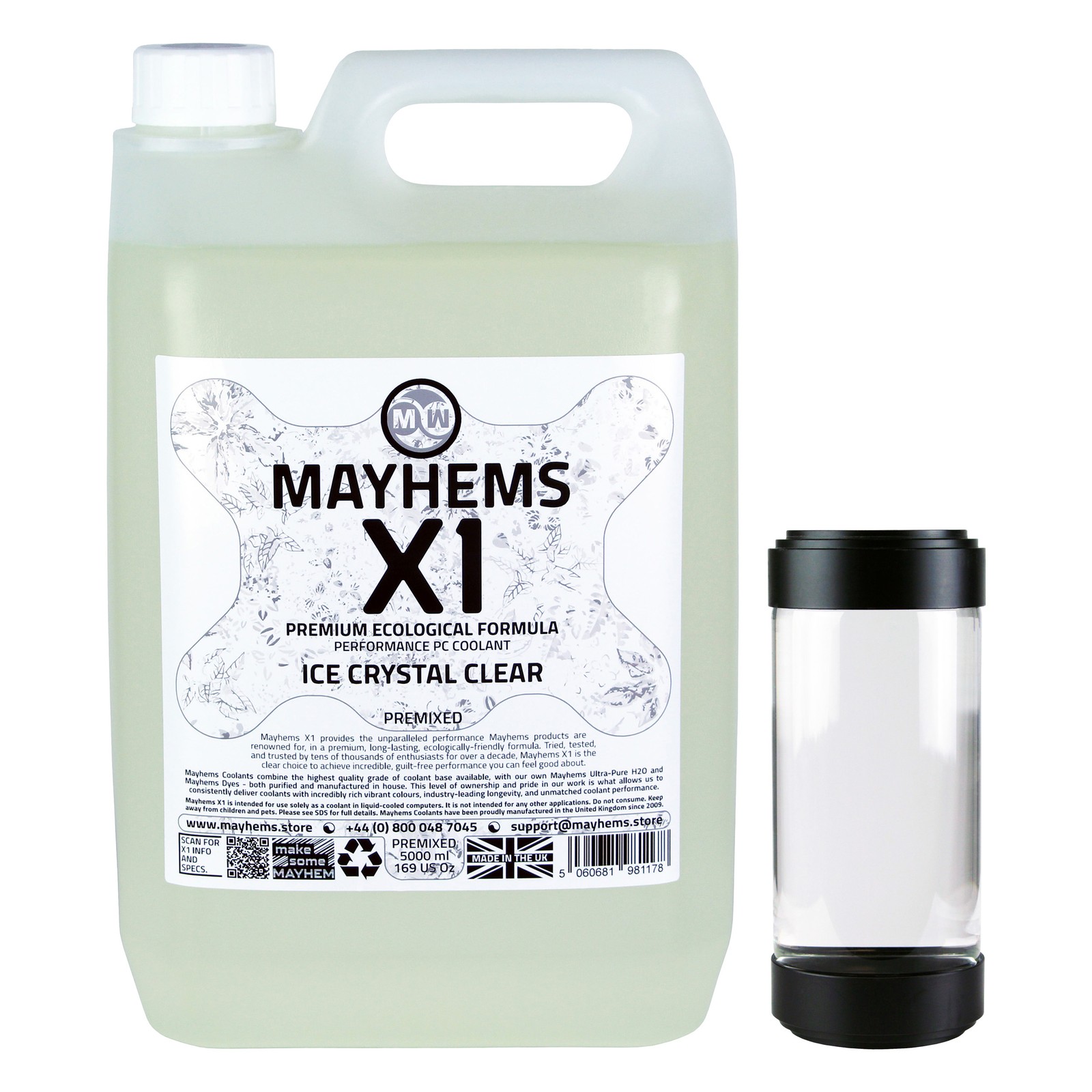 Mayhems - PC Coolant - X1 Premix - Eco Series, 5 Litre, Ice Crystal Clear