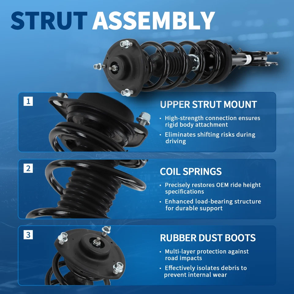 2Pcs Front Complete Shocks Struts for 08-14 Dodge Avenger 07-10 Chrysler Sebring — 第 4/4 张图片