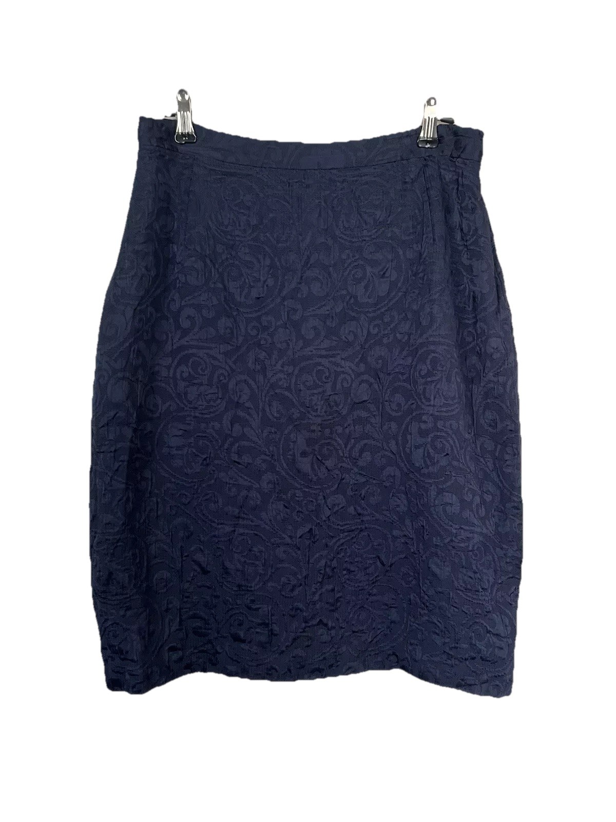 THOMAIY 90s Blue Vintage Wool Blend Midi Skirt Size 14 AU UK 10 US-image