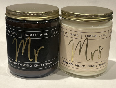 Mr & Mrs Duo - Soy & Sass Candles FIG, BERRIES, SANDALWOOD / TEAKWOOD & TOBACCO