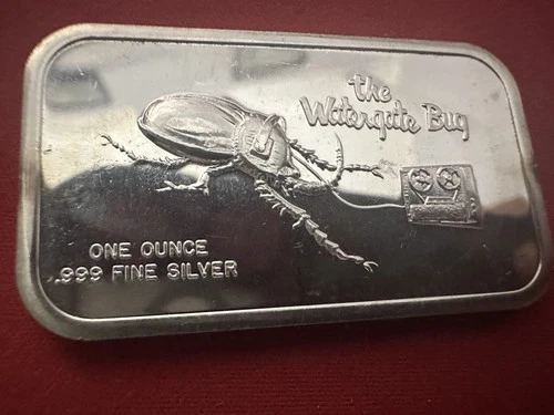 1oz .999 Silver Art Bar - Colonial Mint Vintage 1974 Water gate bug 🐞
