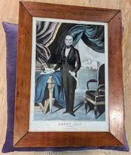 Henry Clay Political Campaign Poster Currier 1844 Framed Size 12 3/4