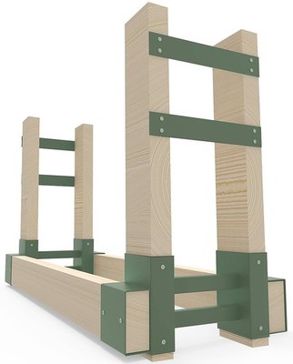 Outdoor Firewood Rack Bracket Kit with 4 Support Bars for Fire Wood Pile Stor...