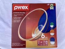 NIB Pyrex glass bowls lids 1qt 1.5 2.5 qt 6 pc mixing freezer microwave storage