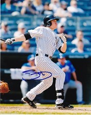 SLADE HEATHCOTT  NEW YORK YANKEES   ACTION SIGNED 8x10