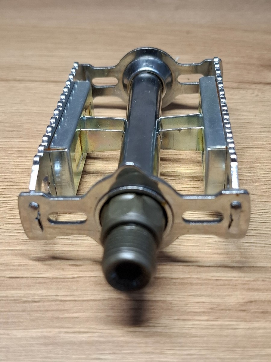 Retro Vintage Bicycle Parts Lyotard Pedals Silver L:90.5mm W:60mm