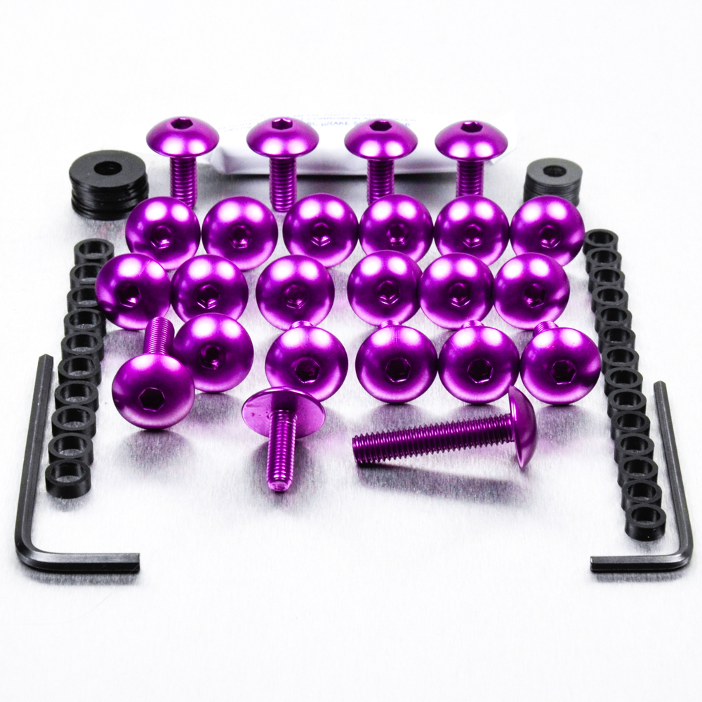 その他 Cherry359 Aluminum Fairing Screw Kit ZX-R636 B1-B2 Ninja 03-04 Purple