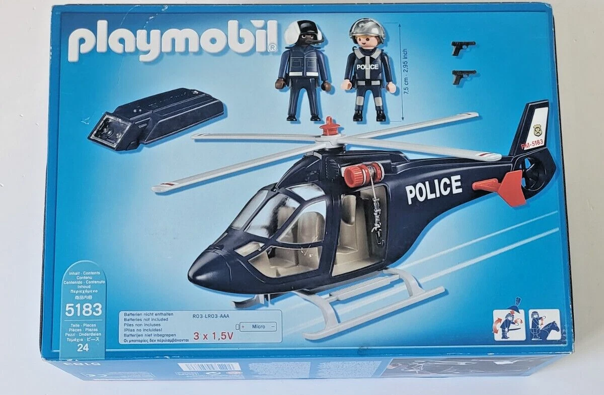 PLAYMOBIL CITY ACTION Hélicoptère de police avec projecteur réf