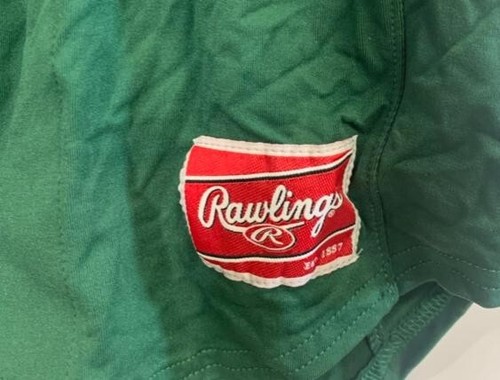 Rawlings Youth ProDri Eagles Button Down Jersey Shirt, Green, Large - Picture 4 of 7