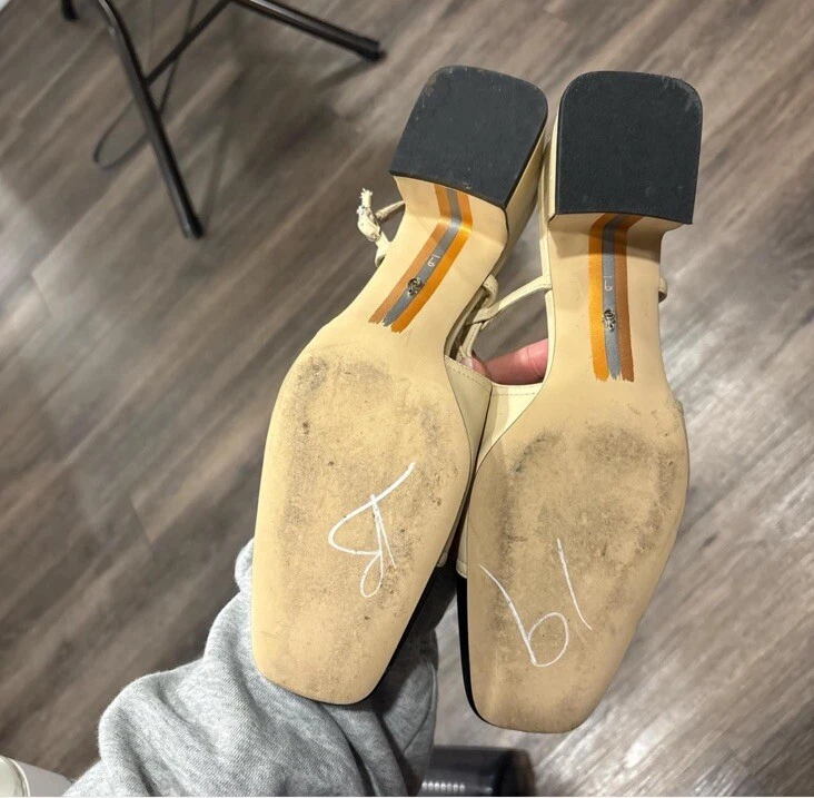 Sam Edelman Tarra Pump 经典露背裸色黑色帽头女式 9 码 — 第 4/4 张图片